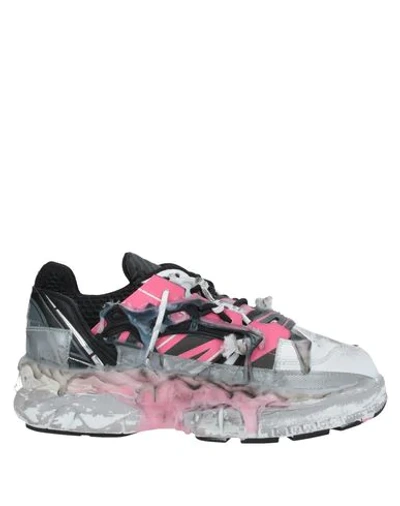 Shop Maison Margiela Woman Sneakers Pink Size 5 Soft Leather, Textile Fibers