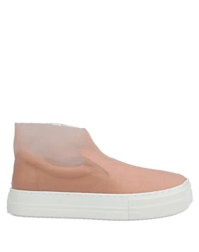 Shop Mm6 Maison Margiela Woman Sneakers Sand Size 8 Soft Leather, Textile Fibers In Beige