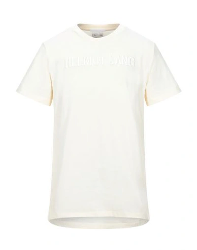 Shop Helmut Lang Man T-shirt Ivory Size M Cotton