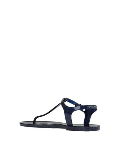 Shop Emporio Armani Woman Thong Sandal Blue Size 9.5 Pvc - Polyvinyl Chloride
