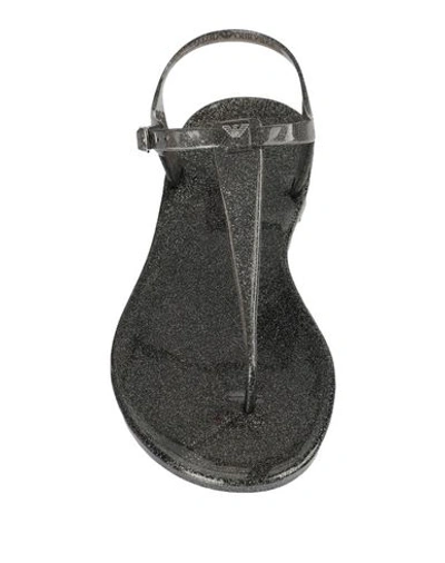 Shop Emporio Armani Woman Thong Sandal Black Size 4.5 Pvc - Polyvinyl Chloride
