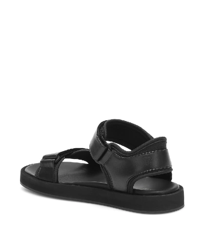 Shop The Row Hook And Loop Leather Sandals In Black