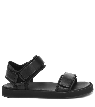 Shop The Row Hook And Loop Leather Sandals In Black