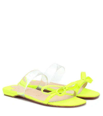 Shop Christian Louboutin Just Nodo Pvc-trimmed Leather Sandals In Yellow