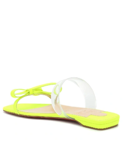 Shop Christian Louboutin Just Nodo Pvc-trimmed Leather Sandals In Yellow
