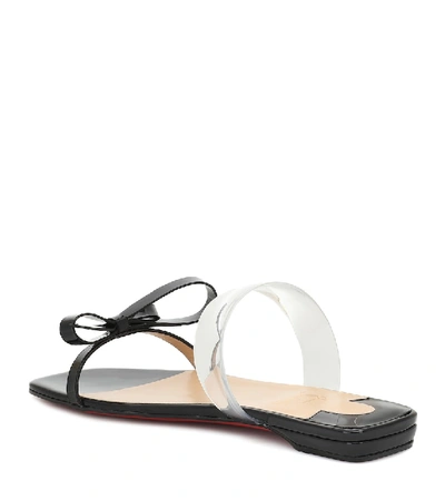 Shop Christian Louboutin Just Nodo Patent Leather Slides In Black