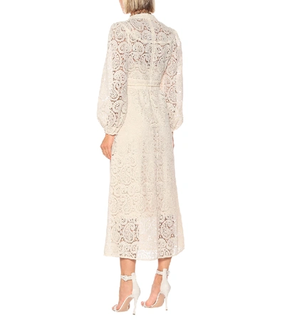 Shop Zimmermann Lace Midi Dress In White