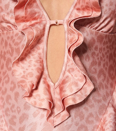 Shop Zimmermann Leopard-print Swimsuit In Pink