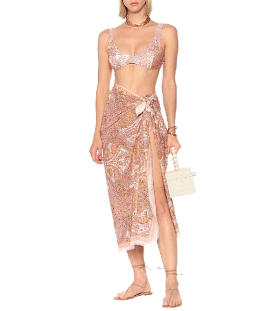 Shop Zimmermann Paisley Cotton Sarong In Pink