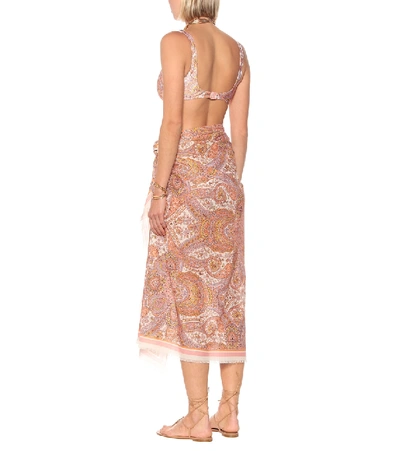 Shop Zimmermann Paisley Cotton Sarong In Pink