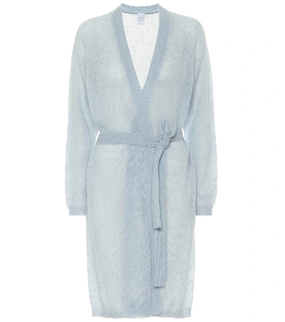 Shop Max Mara Calante Mohair-blend Cardigan In Blue