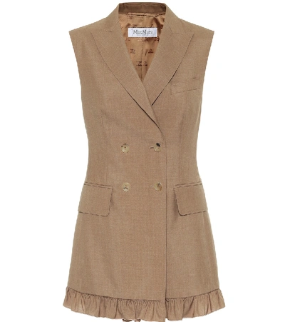 Shop Max Mara Ladino Mohair And Silk Vest In Brown