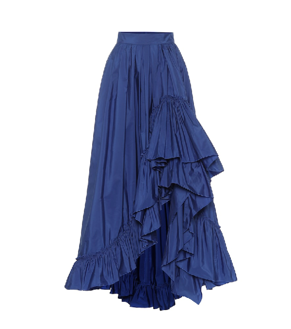 Max Mara Asymmetric Ruffled Taffeta 