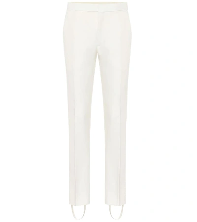 Wardrobe.nyc Wardrobe. Nyc Womens Off-white Tapered High-rise Wool And Silk Tuxedo Trousers S In White
