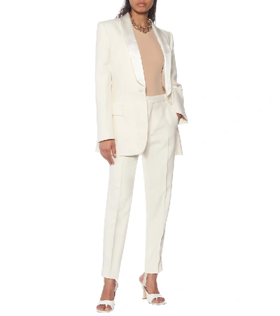 Shop Wardrobe.nyc Wardrobe. Nyc Release 05 High-rise Wool Pants In White