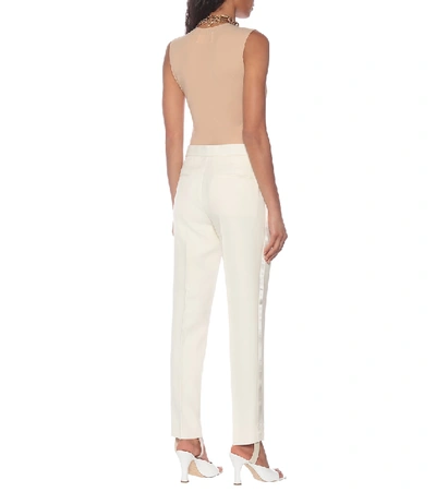 Wardrobe.nyc Wardrobe. Nyc Womens Off-white Tapered High-rise Wool And Silk Tuxedo Trousers S In White