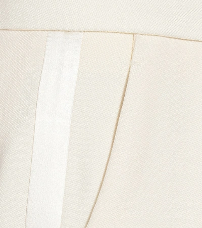 Wardrobe.nyc Wardrobe. Nyc Womens Off-white Tapered High-rise Wool And Silk Tuxedo Trousers S In White