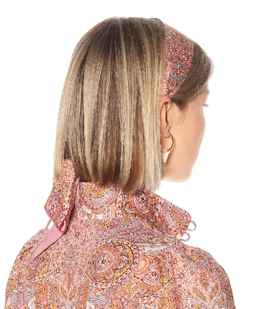 Shop Zimmermann Paisley Silk Headscarf In Pink