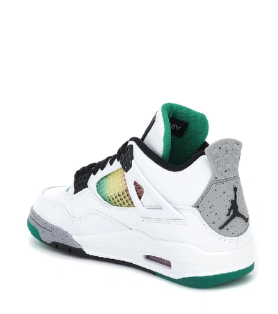 Shop Nike Air Jordan 4 Retro Leather Sneakers In White