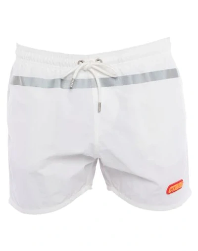 Shop Heron Preston Swim Trunks In White