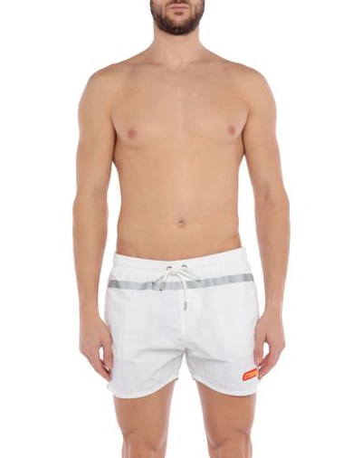 Shop Heron Preston Swim Trunks In White