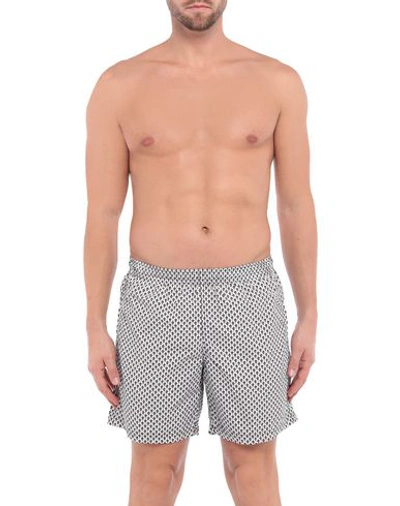 Shop Alexander Mcqueen Swim Trunks In White