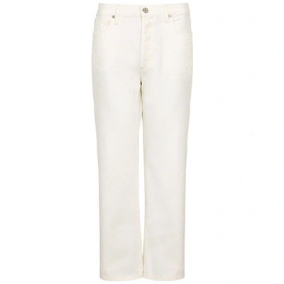 Shop Citizens Of Humanity Emery White Cropped Straight-leg Jeans