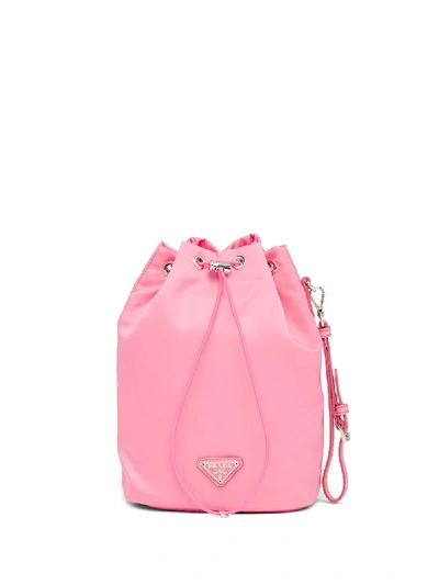 Shop Prada Small Drawstring Pouch In Pink