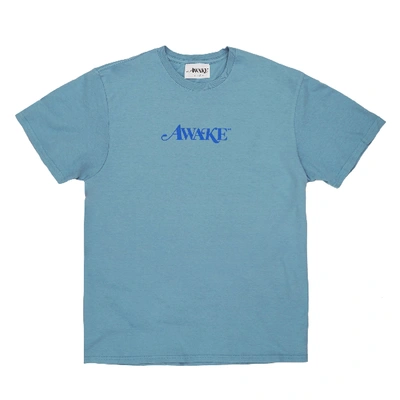 Pre-owned Awake  Classic Logo Tee Washed Blue