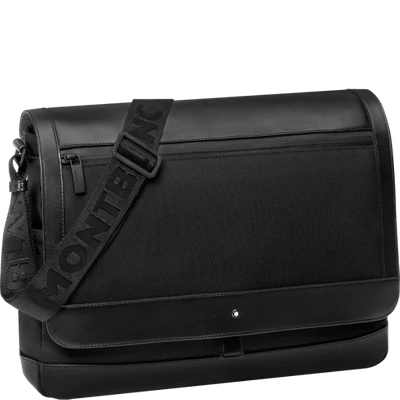 Shop Montblanc My  Nightflight Messenger With Flap In Black