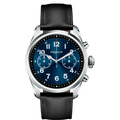 Shop Montblanc Summit 2 Stainless Steel And Leather In Grey,black