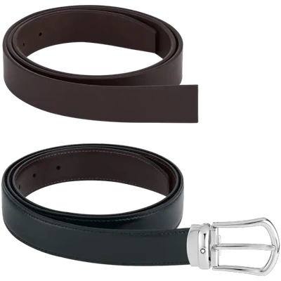 Shop Montblanc Belt Gift Set In Black,grey,brown