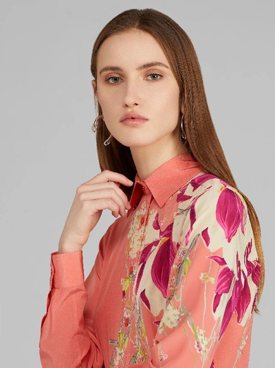 Shop Etro Floral Print Shirt In Pink
