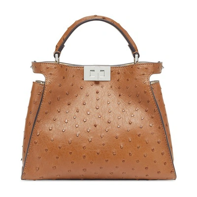 Shop Fendi Peekaboo Iconic Essentially In Marron