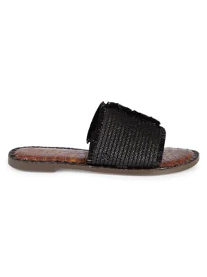 sam edelman ribbed raffia slide sandals