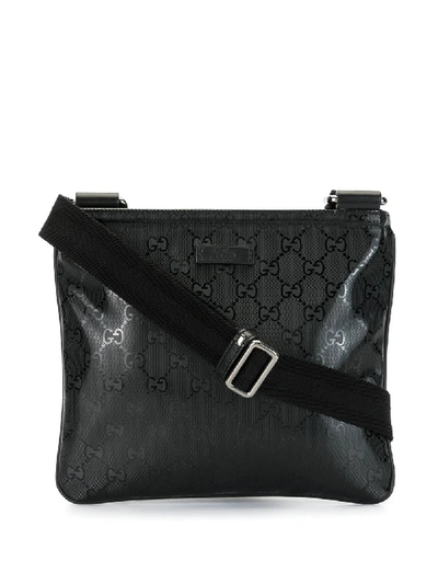 Pre-owned Gucci Gg Pattern Crossbody Bag In Black