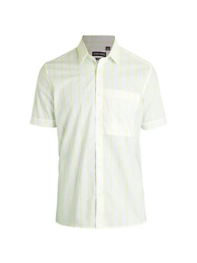 Shop Antony Morato Men's Striped Short-sleeve Shirt In White
