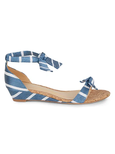 Shop Alexandre Birman Clarita Stripe Demi Wedge Sandals In Brillo