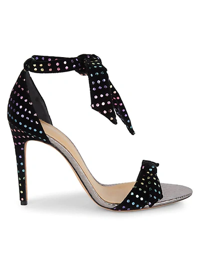 Shop Alexandre Birman Lovely Clarita Velvet Dot Sandals In Multi Graphite