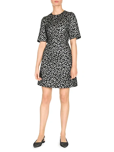 Shop Dolce & Gabbana Jacquard Animal Print Dress