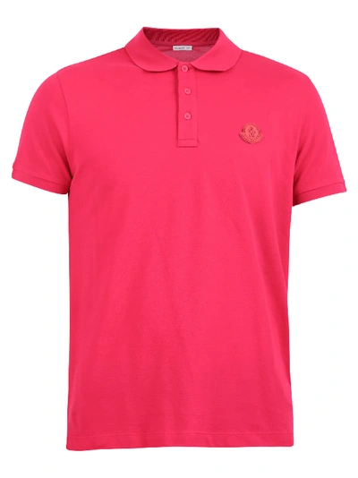 Shop Moncler Branded Polo In Red