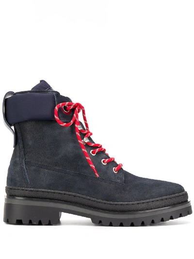 Shop Tommy Hilfiger Lace-up Winter Boots In Blue