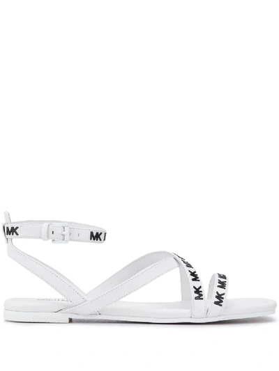 Shop Michael Michael Kors Tasha Flat Sandals In White