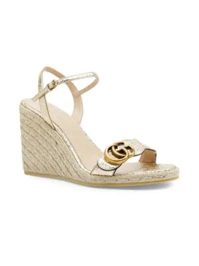 Shop Gucci Espadrille Sandals With Double G In Platino
