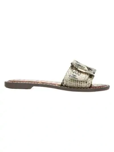 Shop Sam Edelman Granada Flat Snakeskin-embossed Sandals In Beach Multi
