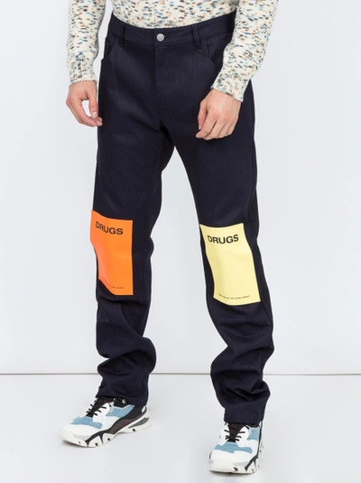 Shop Rafsimons Drug Patch Blue Jeans