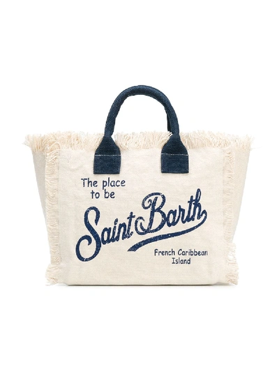 Shop Mc2 Saint Barth Logo Tote Bag In Neutrals