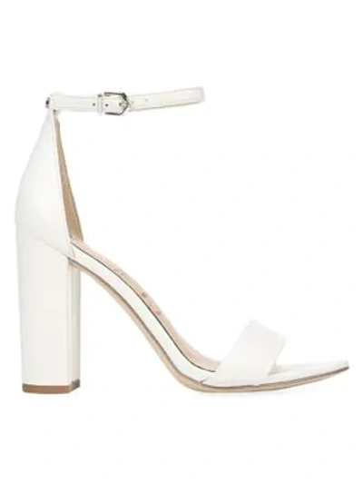 Shop Sam Edelman Yaro Ankle-strap Leather Sandals In Bright White