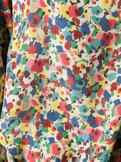 Shop Balenciaga Floral Draped Shirt Multicolor