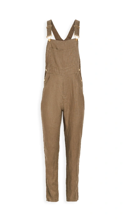 Shop Weworewhat Basic Overalls In Burnt Olive